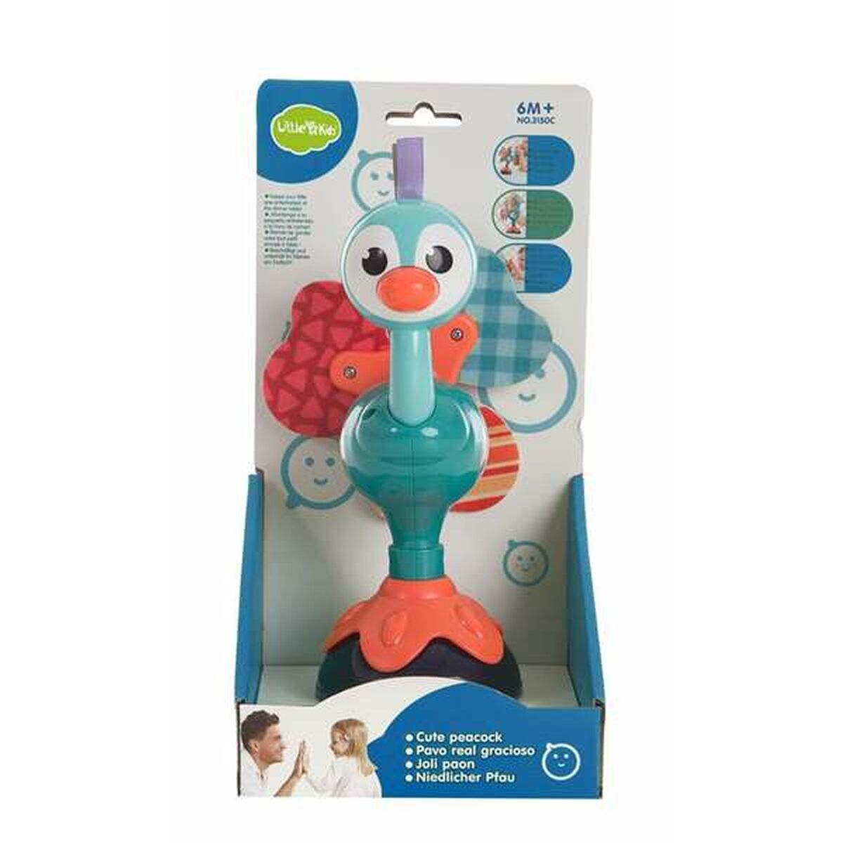 Hochet Paon Ventouse 25 x 12 cm - Bébé, Jouets pour la petite enfance premium pour bébé