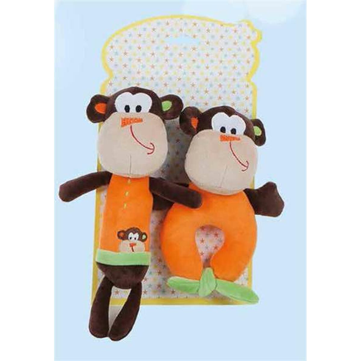 Peluche Hochet 2 Unités Singe 18 cm - Bébé, Jouets pour la petite enfance premium pour bébé