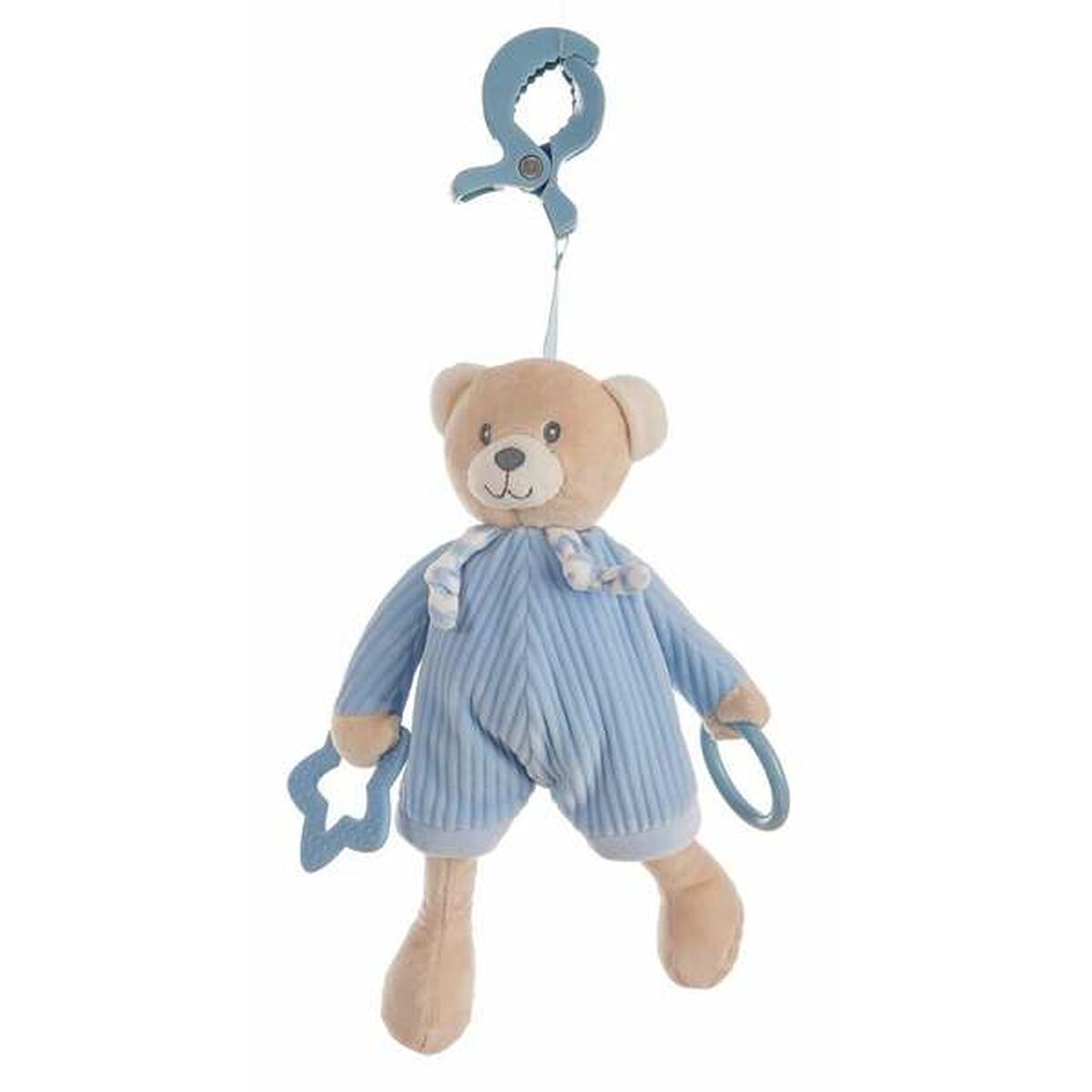 Peluche Hochet Activity Bleu Ours Pince Velours 26 cm - Bébé, Jouets pour la petite enfance premium pour bébé