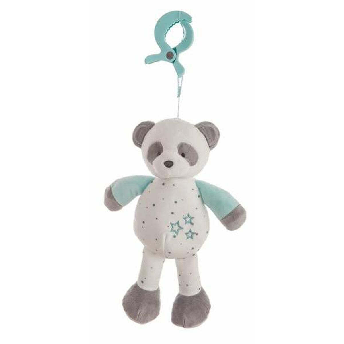 Peluche Hochet Ours Panda Turquoise 25cm - Jouets et jeux, Peluches premium pour bébé