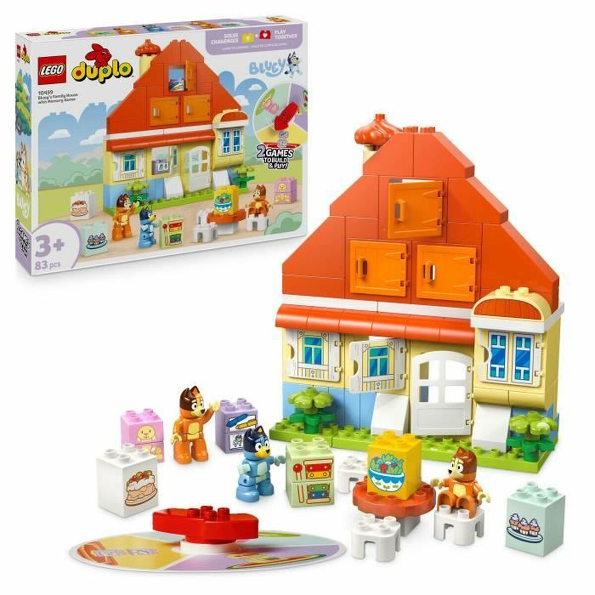 Set de construction Lego DUPLO 10459 Bluey's Family House with Memory 83 Pièces - Jouets et jeux premium pour bébé