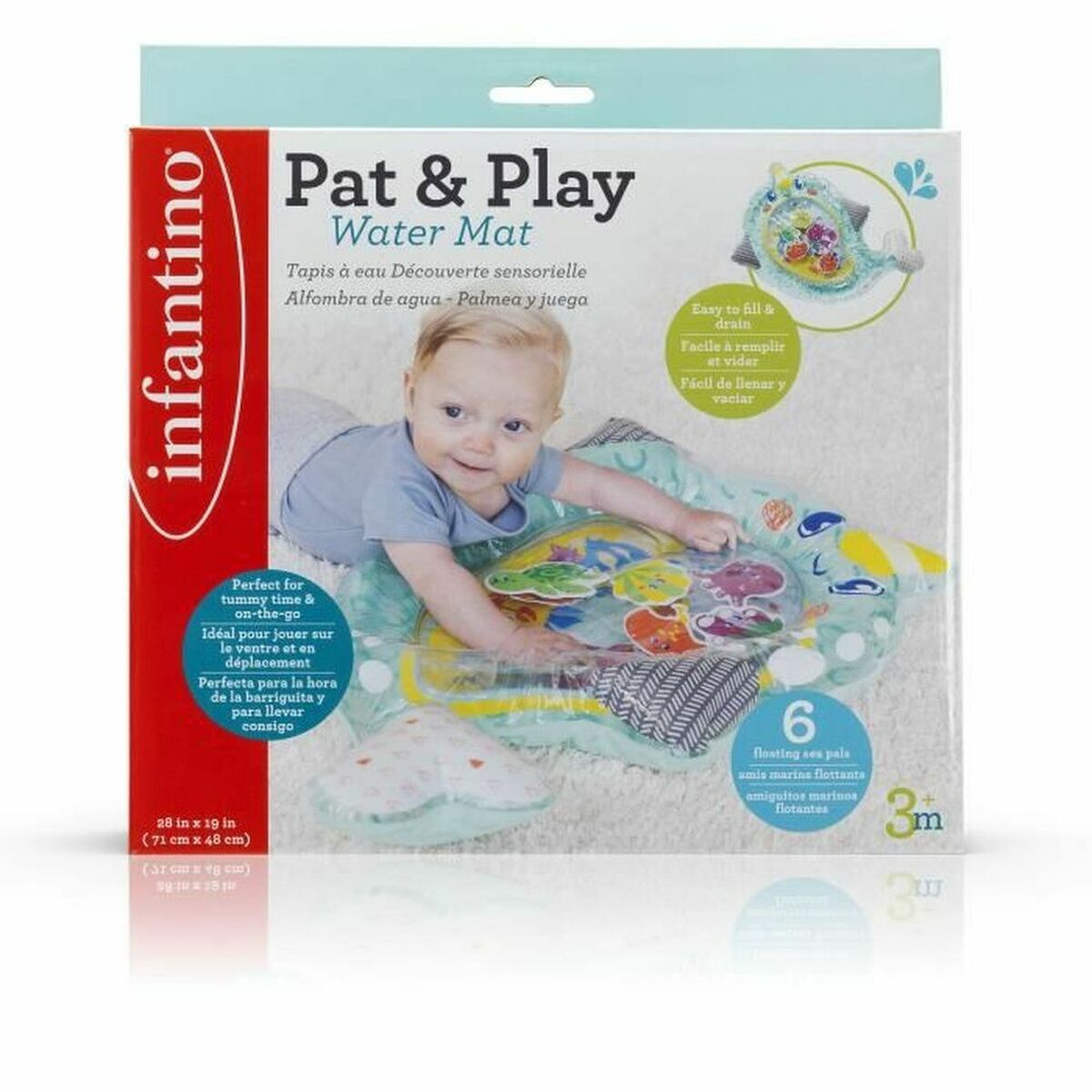 Tapis de Jeu à Eau Gonflable pour Bébé Infantino Sea Unicorn 71 x 48 cm - Babycute