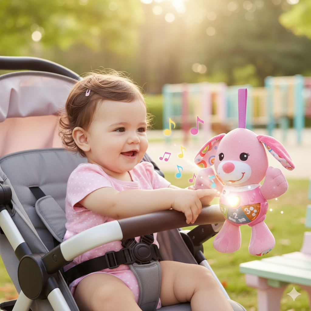 Animal de Compagnie Interactif Vtech Baby Chant' toutous Pink – Peluche Musicale Rose en Français - Bébé, Jouets pour la petite enfance premium pour bébé