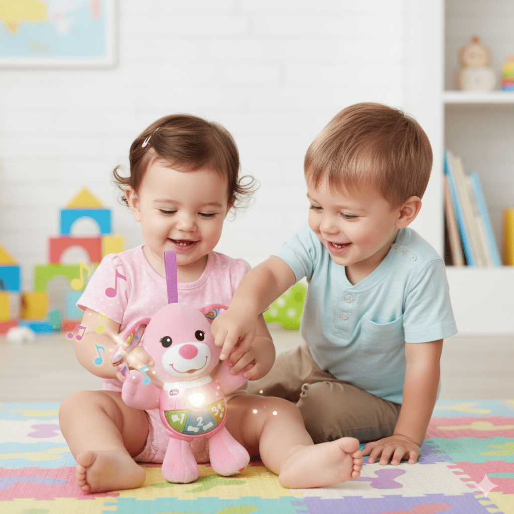 Animal de Compagnie Interactif Vtech Baby Chant' toutous Pink – Peluche Musicale Rose en Français - Bébé, Jouets pour la petite enfance premium pour bébé