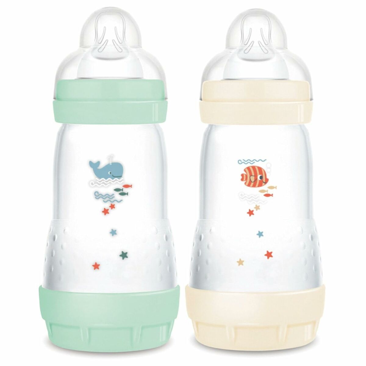 Biberon MAM Fishes Vert Beige - Babycute