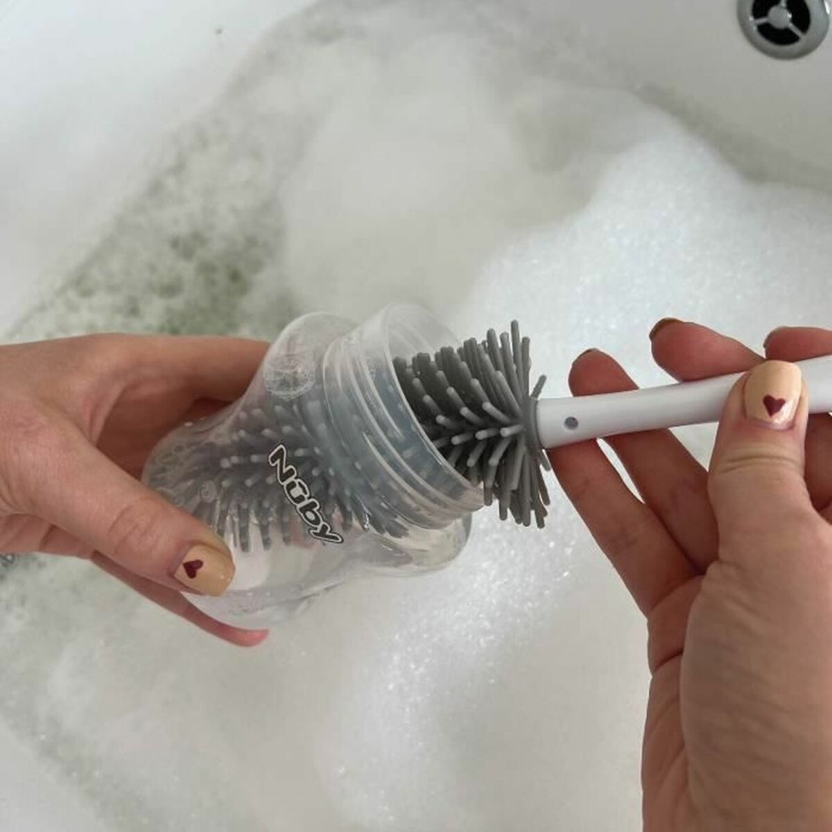 Brosse de Nettoyage Biberon et Tétine Nûby Poignée ergonomique - Babycute