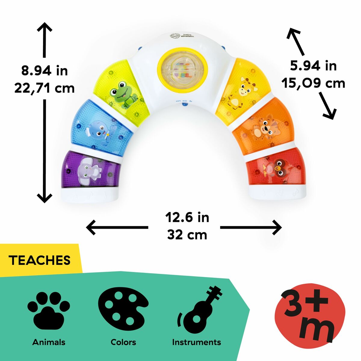 Cerceau d'activités pour bébés Baby Einstein Glow & Discover Light Bar Multicouleur - Babycute