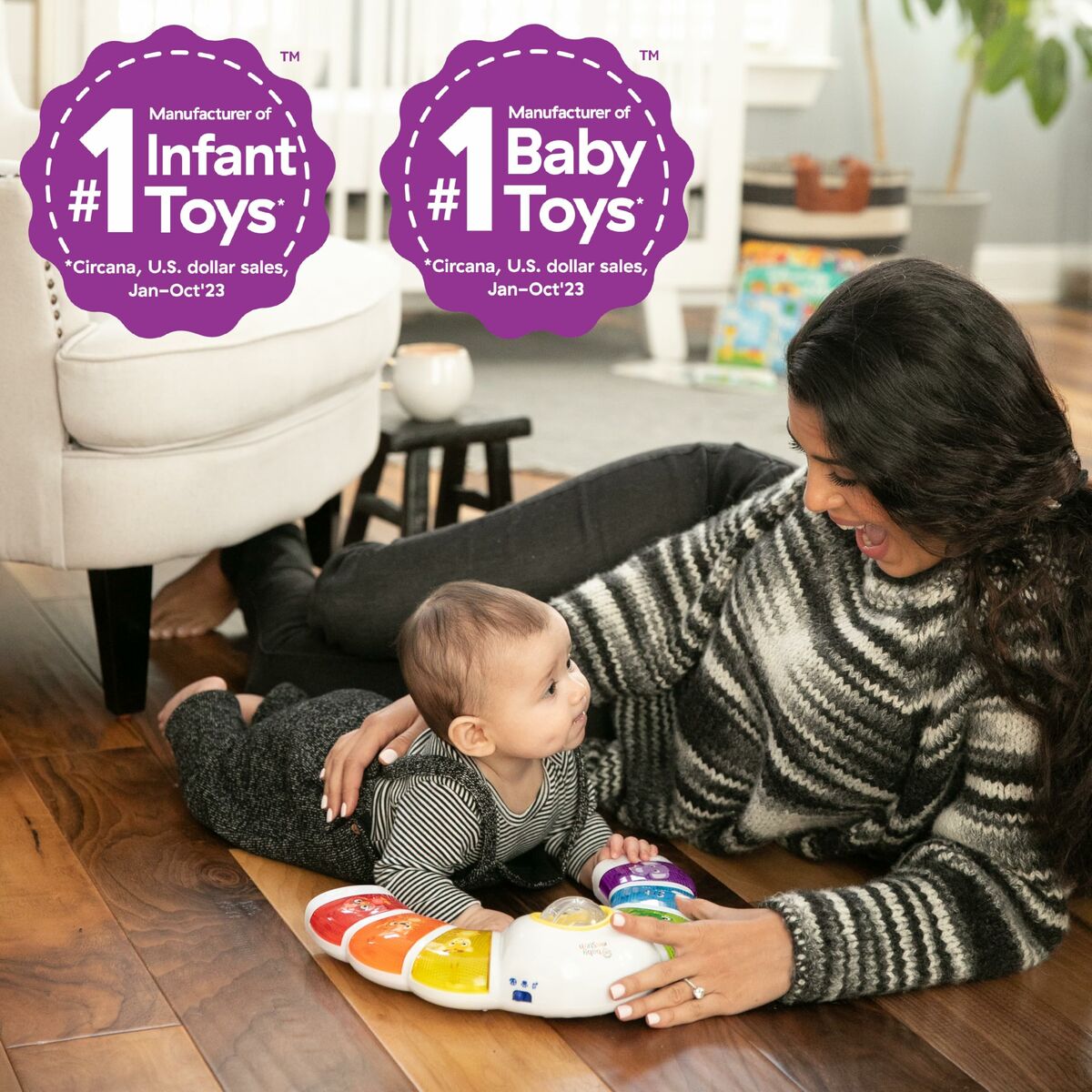 Cerceau d'activités pour bébés Baby Einstein Glow & Discover Light Bar Multicouleur - Babycute