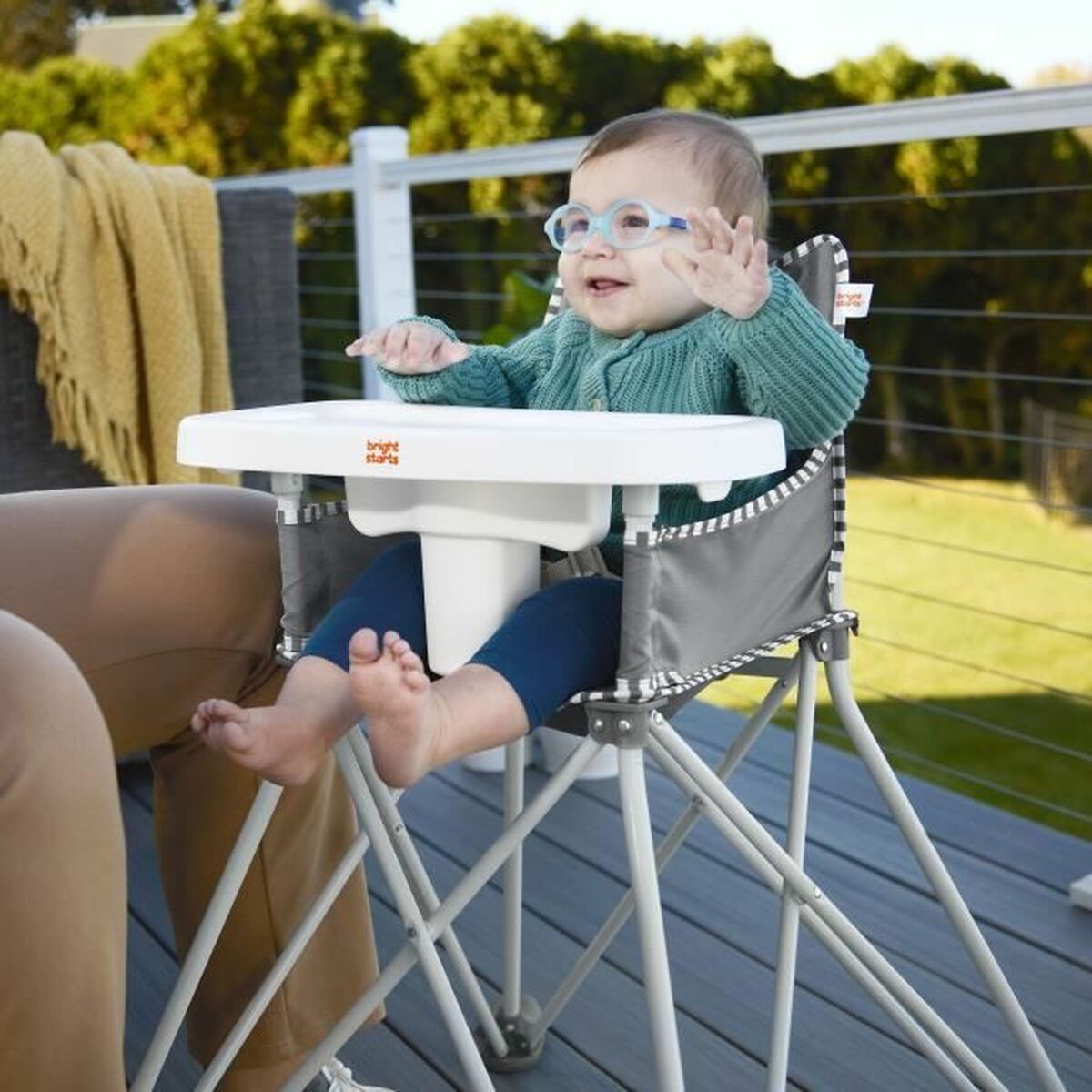 Chaise haute Bright Starts Pop N Dine Gris - Babycute