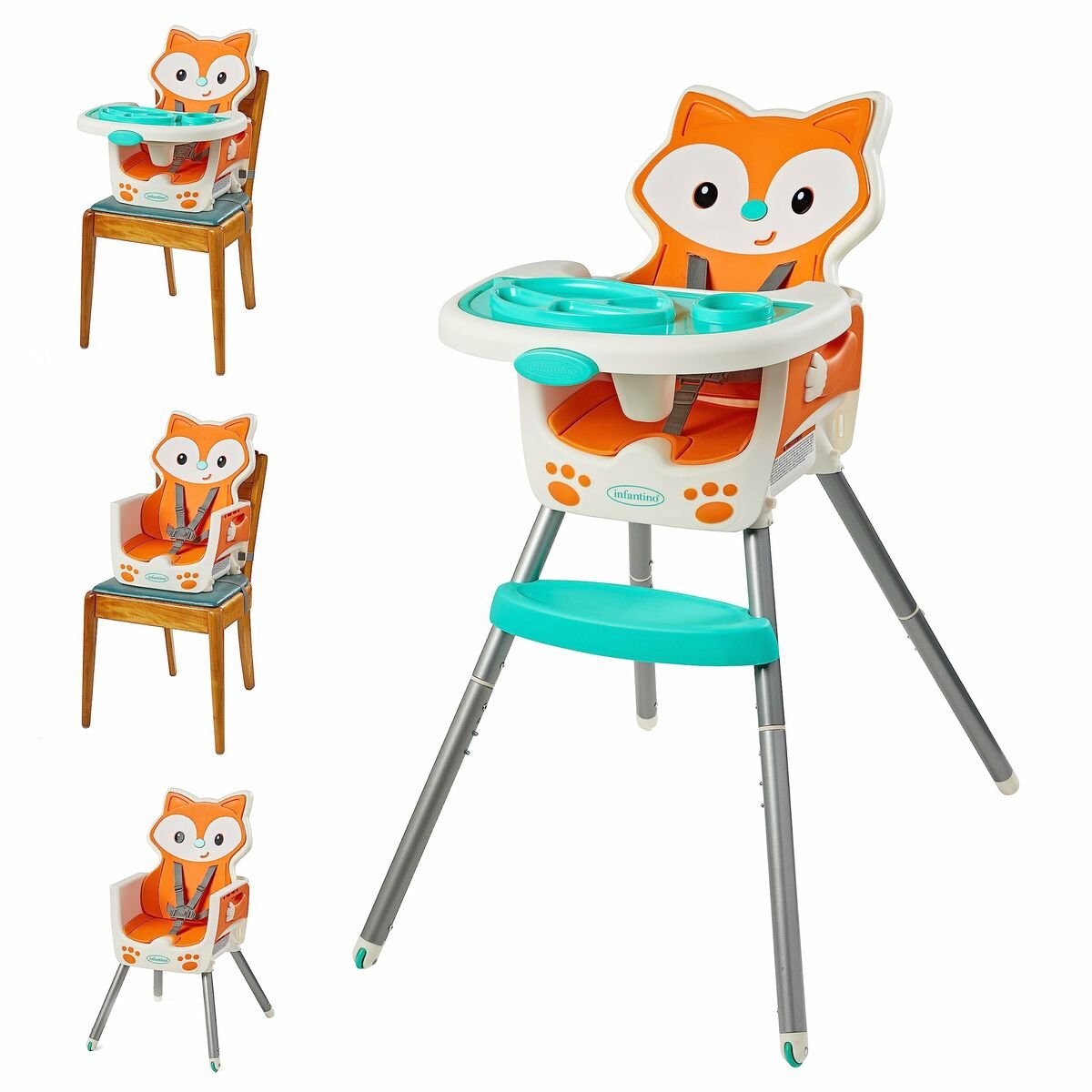 Chaise haute Infantino Orange Mousse - Babycute