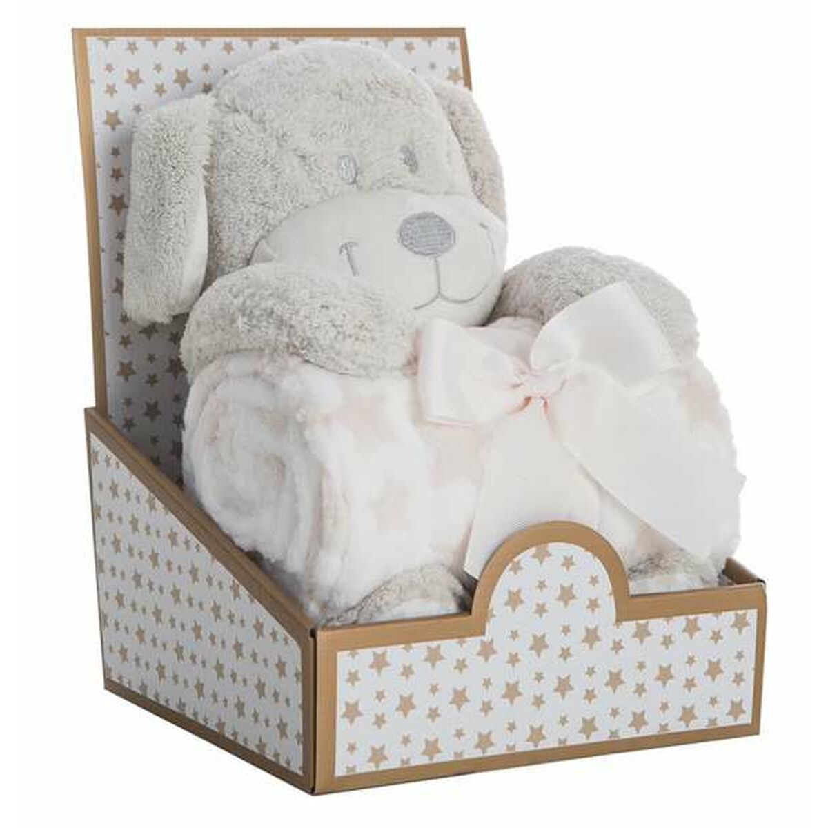 Coffret Bébé Coralina Jouet Peluche Couverture Chien 100 x 75 cm - Babycute