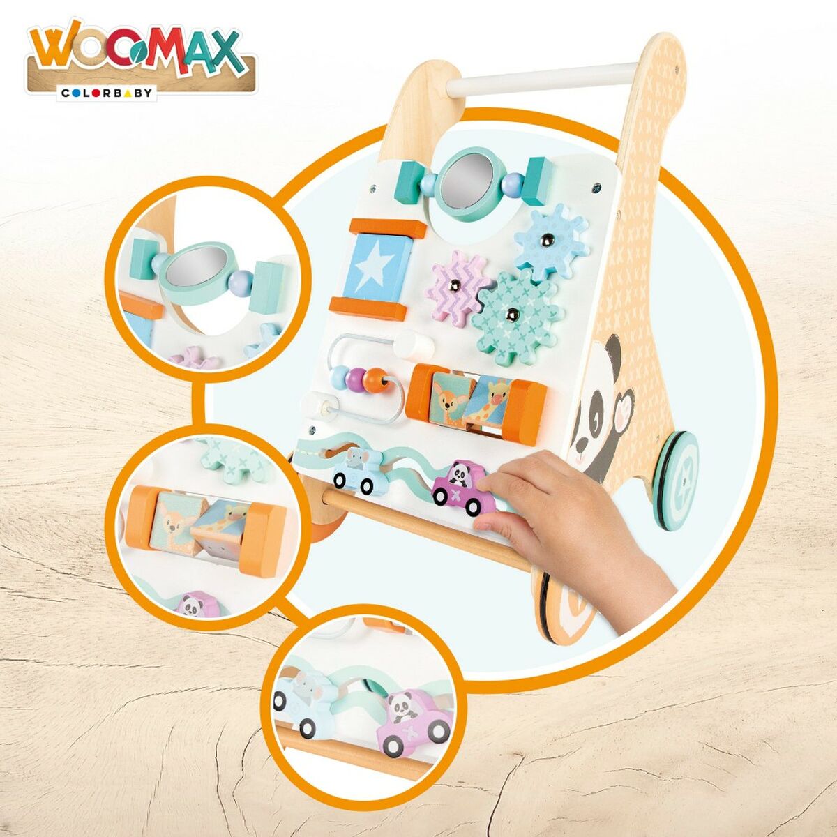 Déambulateur sur roues Woomax Centre d'activités 2 Unités 29,5 x 47 x 33 cm - Babycute