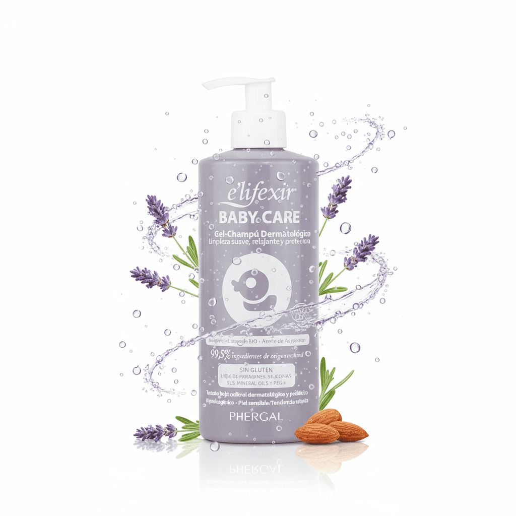 Gel & Shampooing 2-en-1 Elifexir Eco Baby Care (500ml) – Dermatologique, 99.5% Naturel, Peaux Sensibles - Bébé, Hygiène et soins premium pour bébé