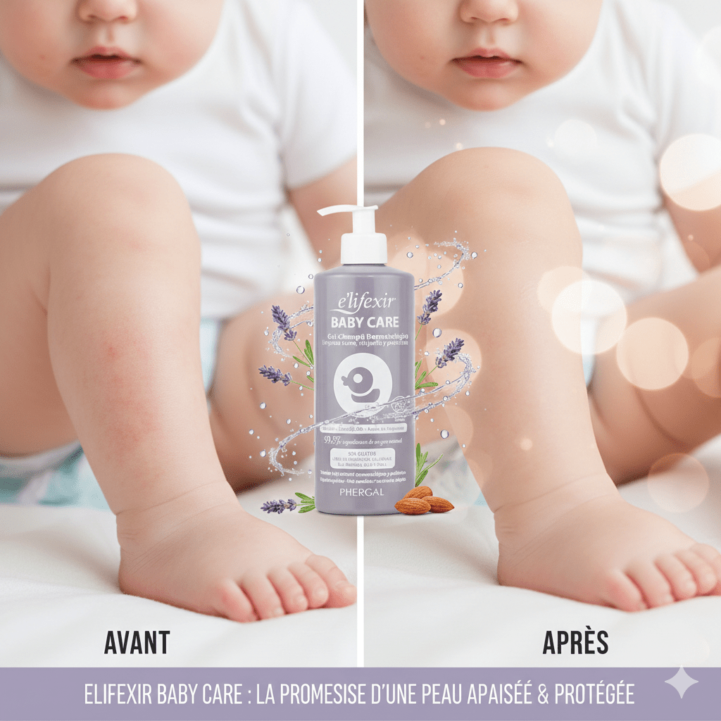 Gel & Shampooing 2-en-1 Elifexir Eco Baby Care (500ml) – Dermatologique, 99.5% Naturel, Peaux Sensibles - Bébé, Hygiène et soins premium pour bébé