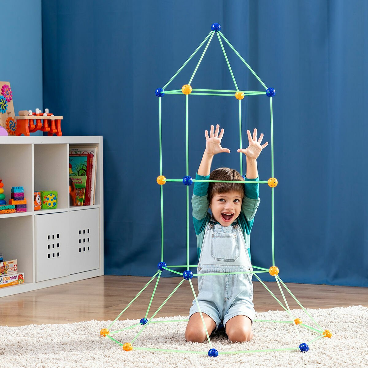 Kit de Construction de Fort pour Enfants Builkitt InnovaGoods 155 Pièces - Jouets et jeux premium pour bébé