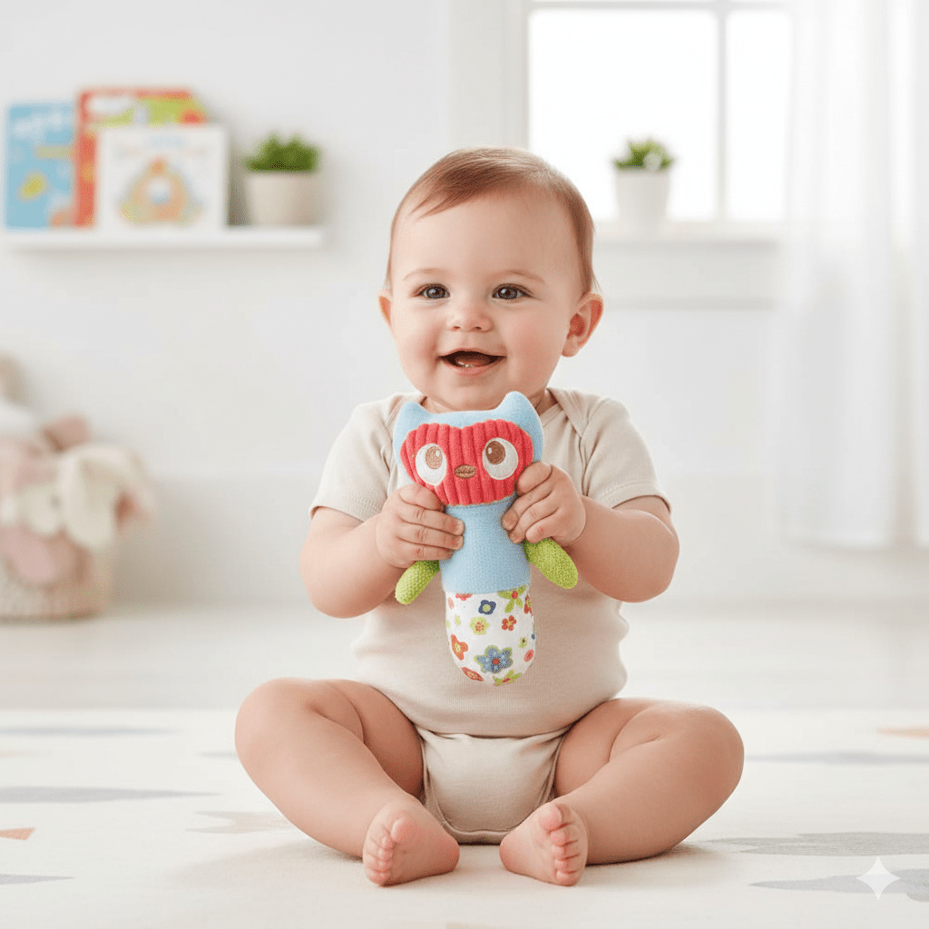 Peluche Hochet Hibou - Jouets et jeux, Peluches premium pour bébé