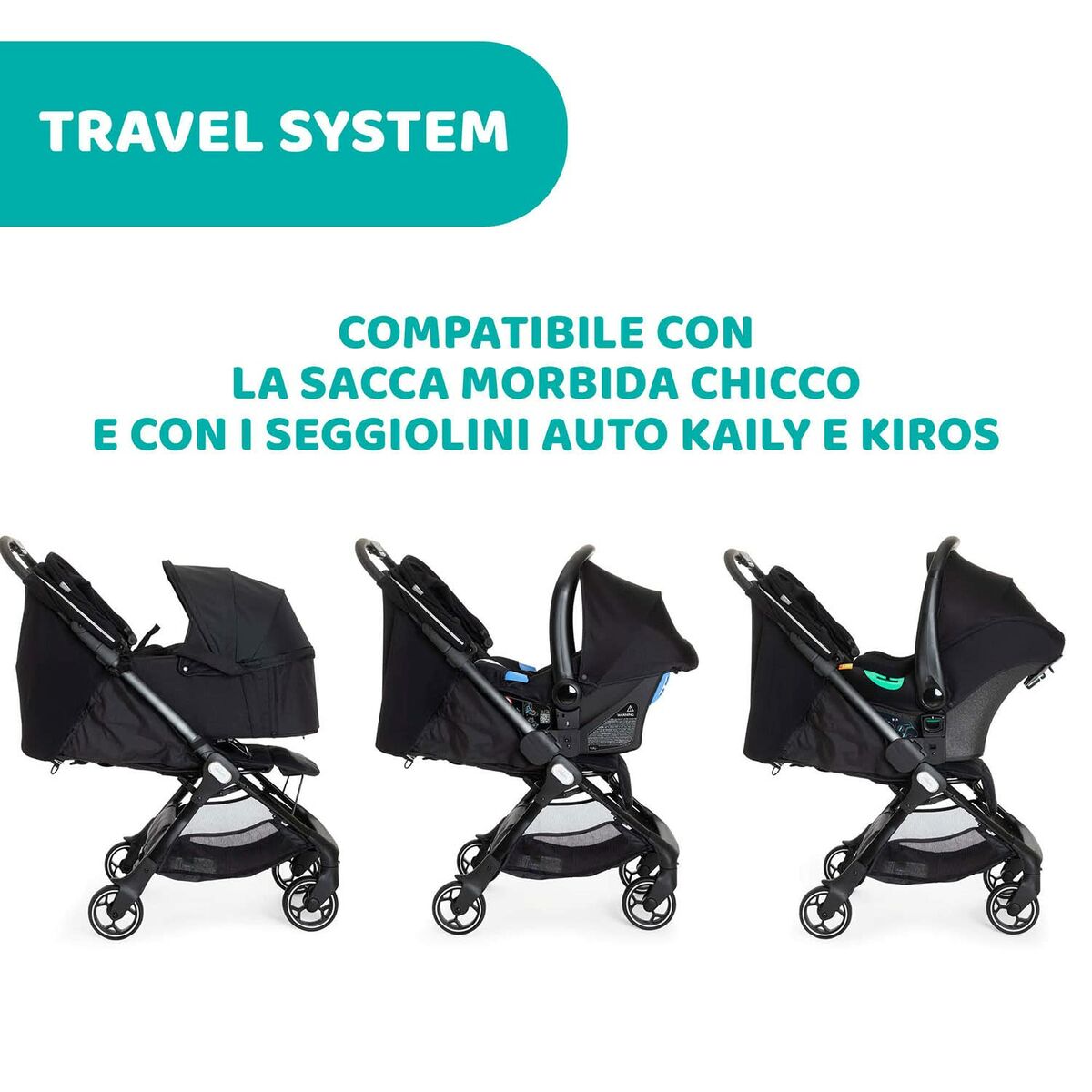 Poussette pour bébé Chicco Noir - Babycute