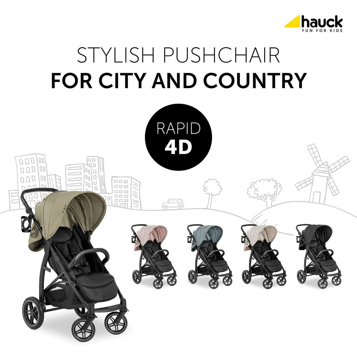 Poussette pour bébé Hauck Noir - Babycute