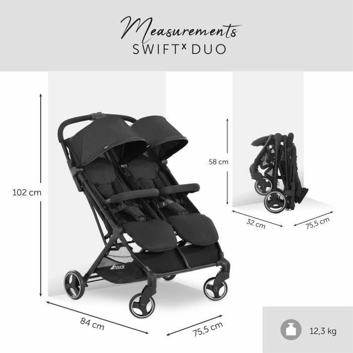 Poussette pour bébé Hauck Noir - Babycute