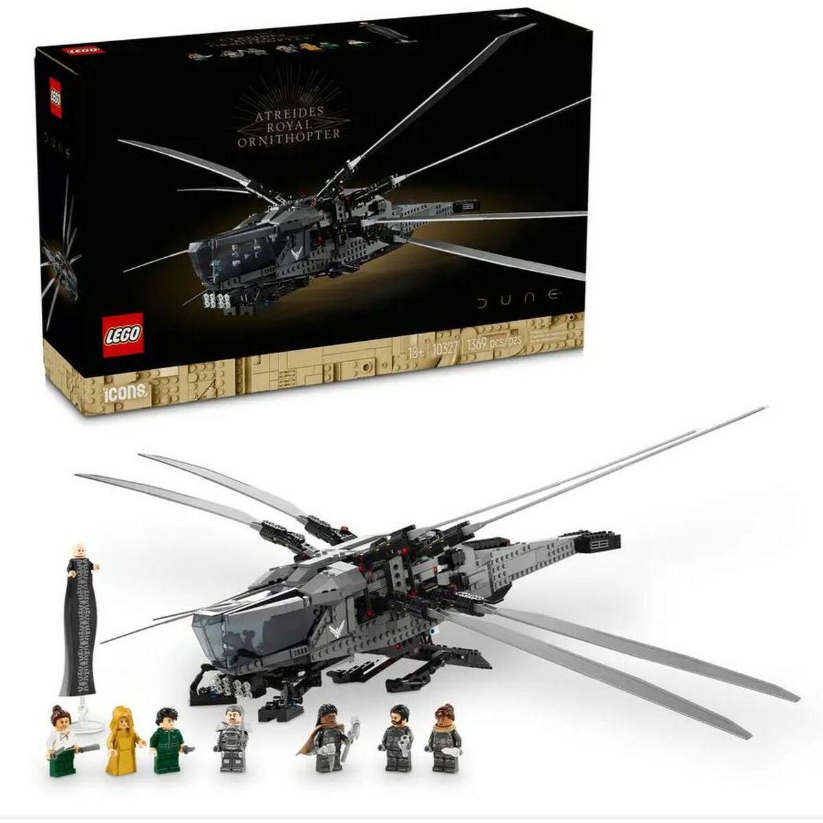 Set de construction Lego 10327 Icons Dune: Atreides Royal Ornithopter Multicouleur 1369 Pièces - Jouets et jeux premium pour bébé