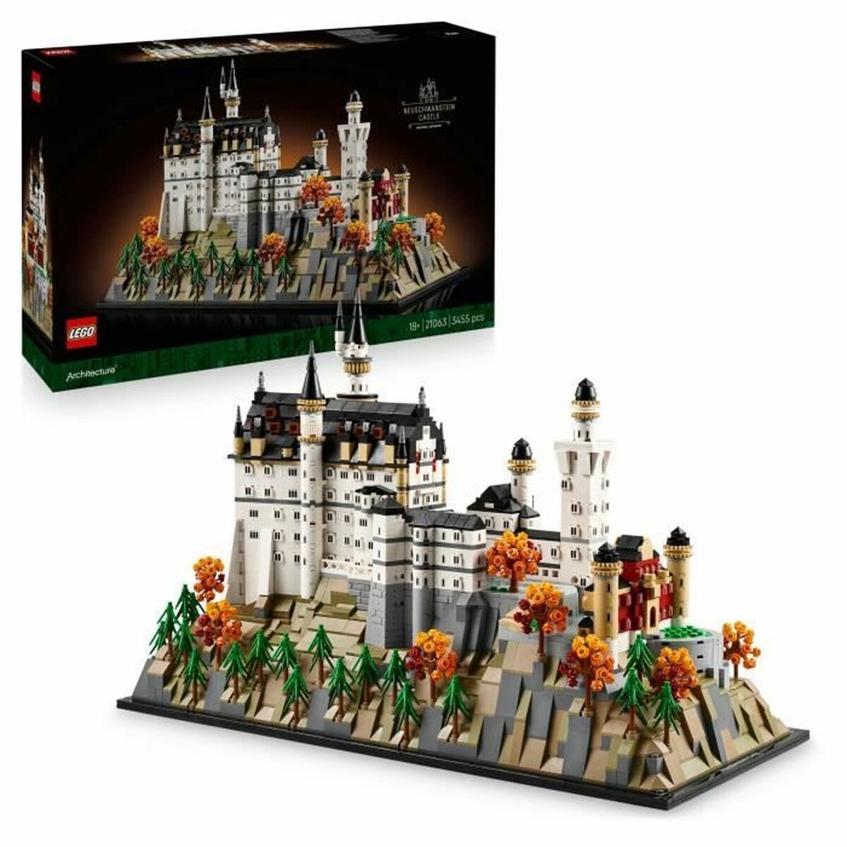 Set de construction Lego 21063 Neuschwanstein Castle 3455 Pièces - Jouets et jeux premium pour bébé