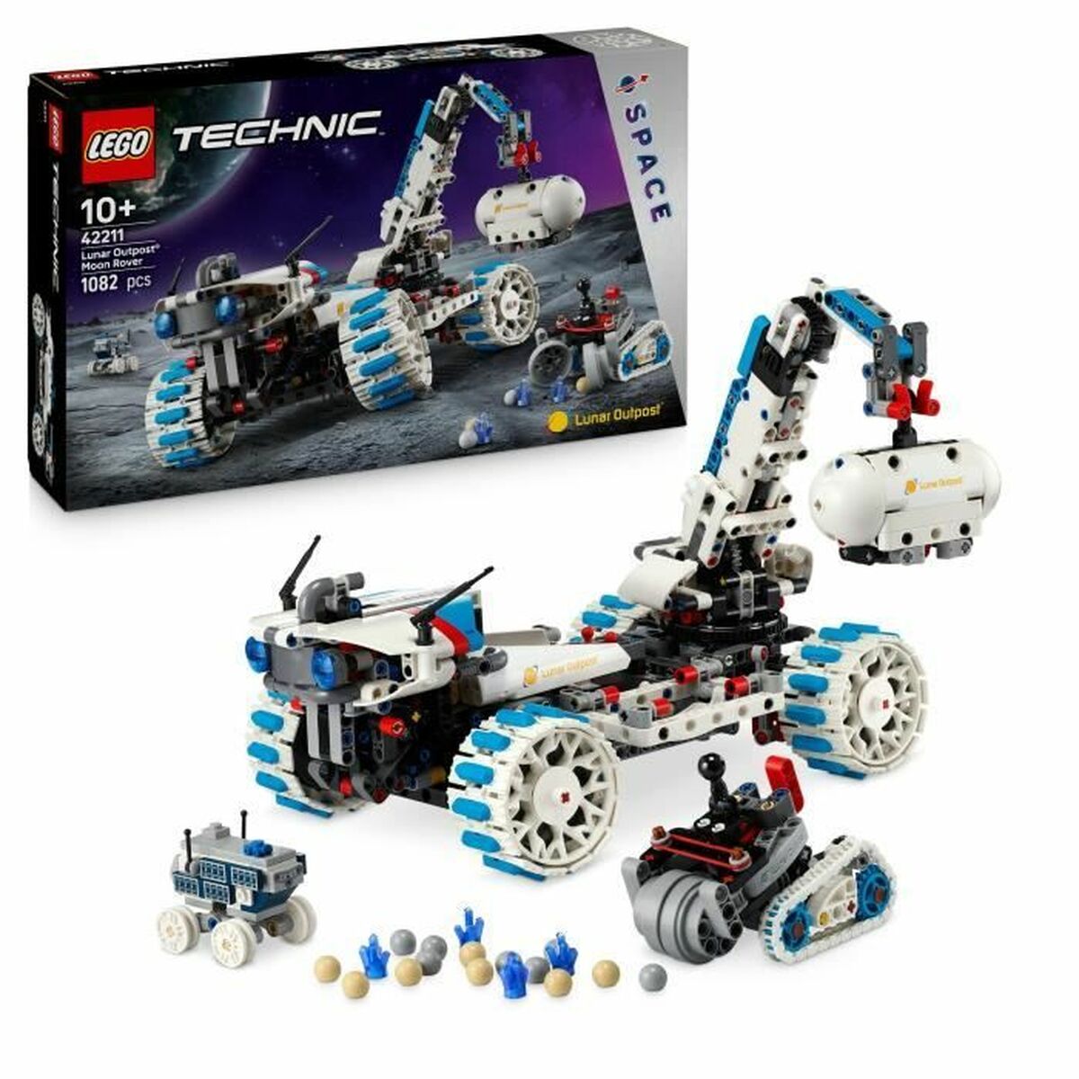 Set de construction Lego 42211 Lunar Outpost Moon Rover Space Vehicle 1082 Pièces - Jouets et jeux premium pour bébé