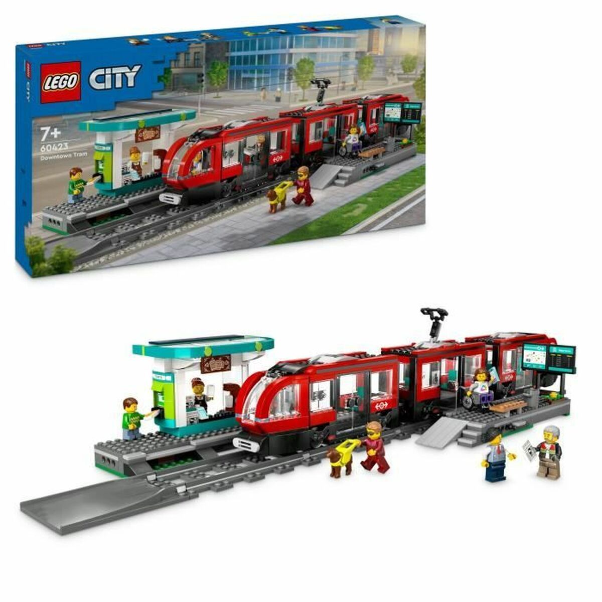 Set de construction Lego 60423 Downtown Tram and Station Multicouleur - Jouets et jeux premium pour bébé