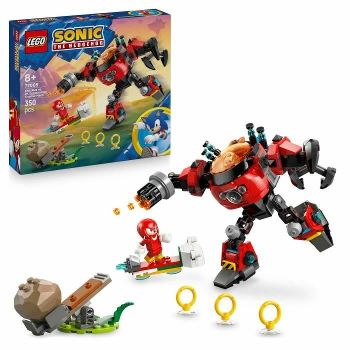 Set de construction Lego 77005 Sonic Knuckles VS Dr. Eggman Egg Crusher Mech 350 Pièces - Jouets et jeux premium pour bébé