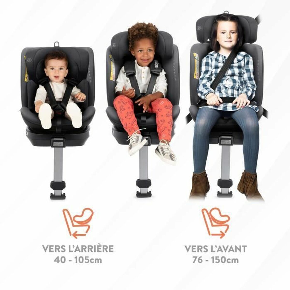 Siège de Voiture Babyauto Anthracite 0 (de 0 a 10 kilos) I (9 - 18 kg) II (15 - 25 kg) III (22 - 36 kg) Enfant ECE R129 - Babycute