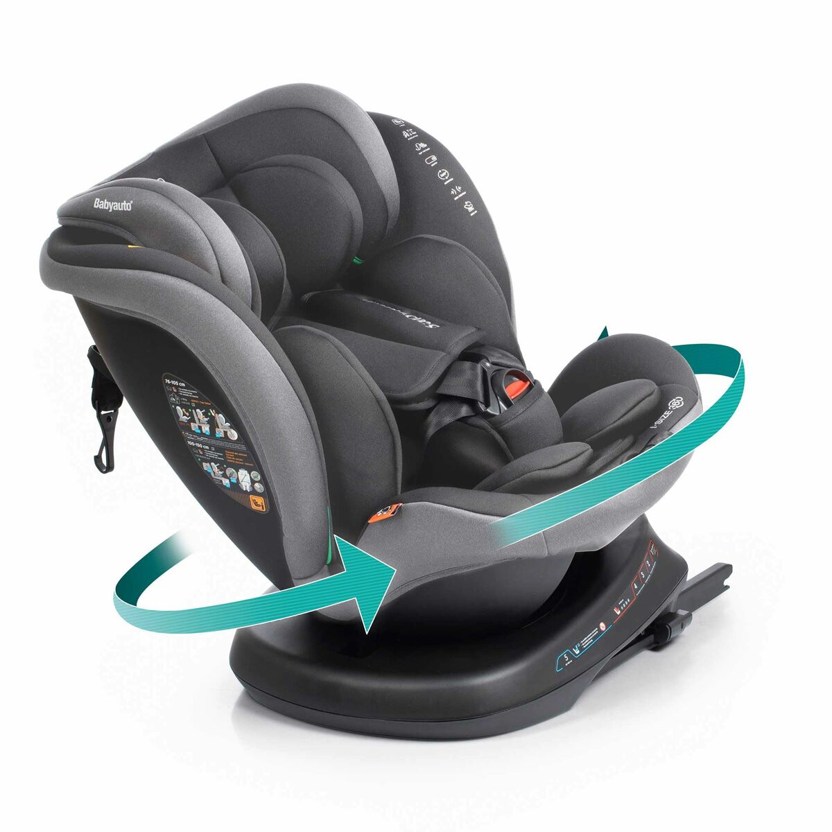 Siège de Voiture Babyauto RODIA Gris 0 (de 0 a 10 kilos) I (9 - 18 kg) II (15 - 25 kg) III (22 - 36 kg) Enfant ECE R129/04 - Babycute