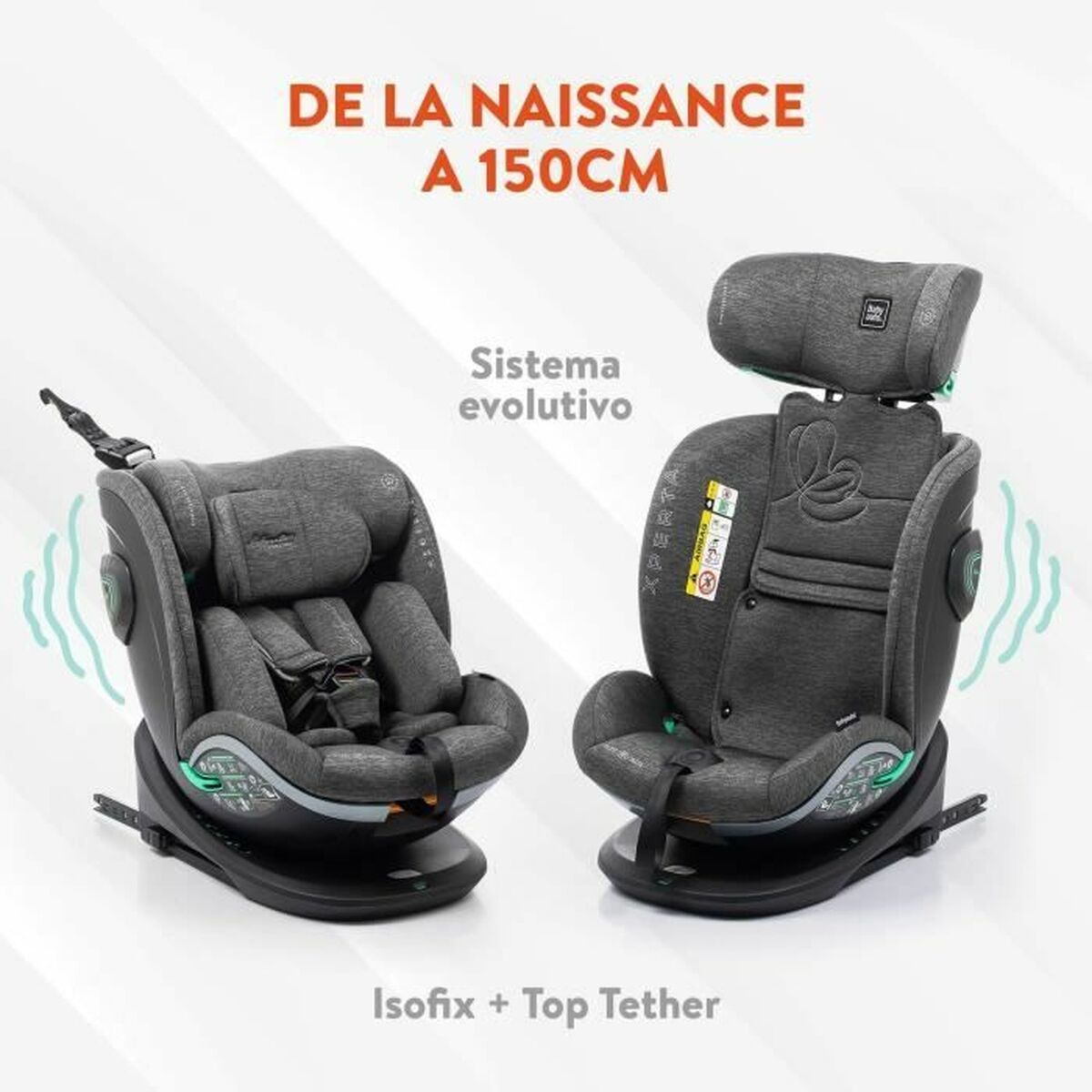 Siège de Voiture Babyauto XPERTA GREY DOBBY Gris 0 (de 0 a 10 kilos) I (9 - 18 kg) II (15 - 25 kg) III (22 - 36 kg) Enfant ECE R12 - Babycute