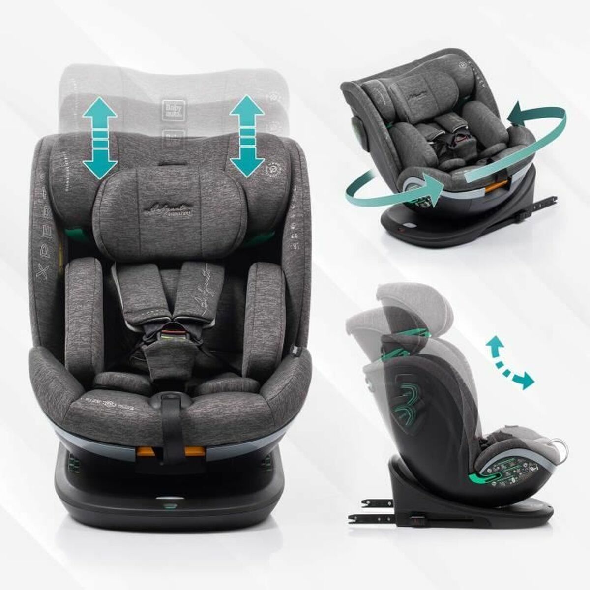 Siège de Voiture Babyauto XPERTA GREY DOBBY Gris 0 (de 0 a 10 kilos) I (9 - 18 kg) II (15 - 25 kg) III (22 - 36 kg) Enfant ECE R12 - Babycute