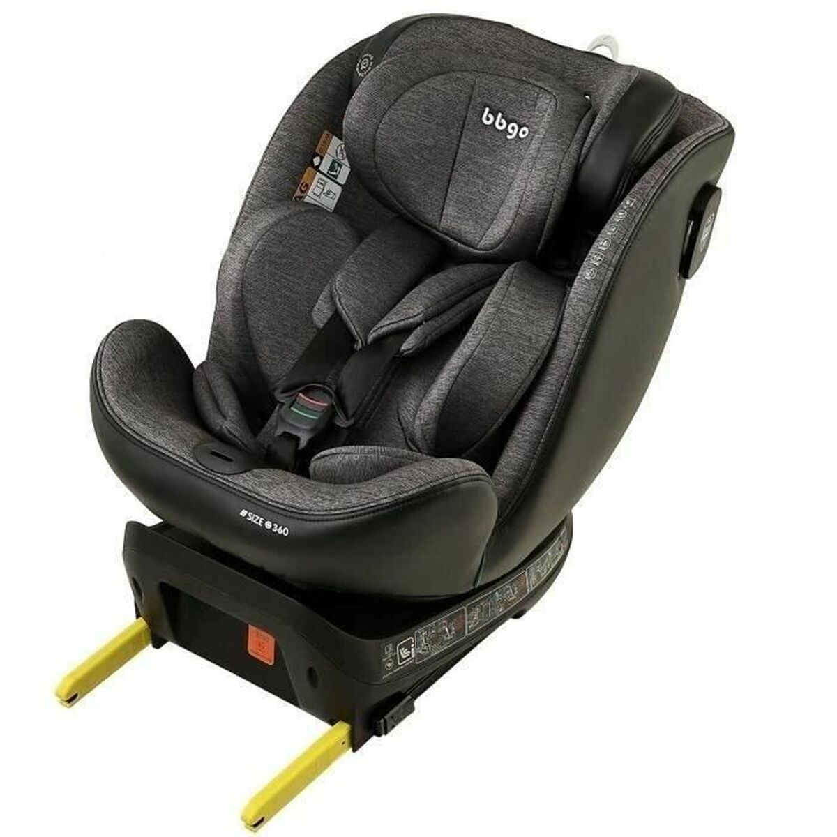 Siège de Voiture BBGO Gris 0 (de 0 a 10 kilos) 0+ (de 0 a 13 kilos) I (9 - 18 kg) II (15 - 25 kg) III (22 - 36 kg) Enfant ECE R129 - Babycute