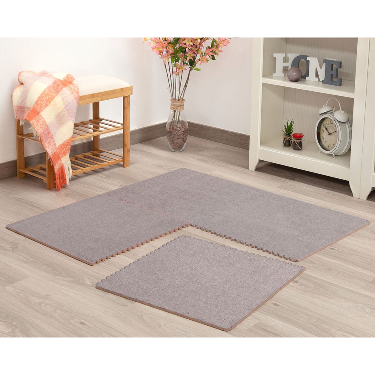 Tapis de jeu 60 x 60 x 1 cm Bleu 4 Pièces - Babycute