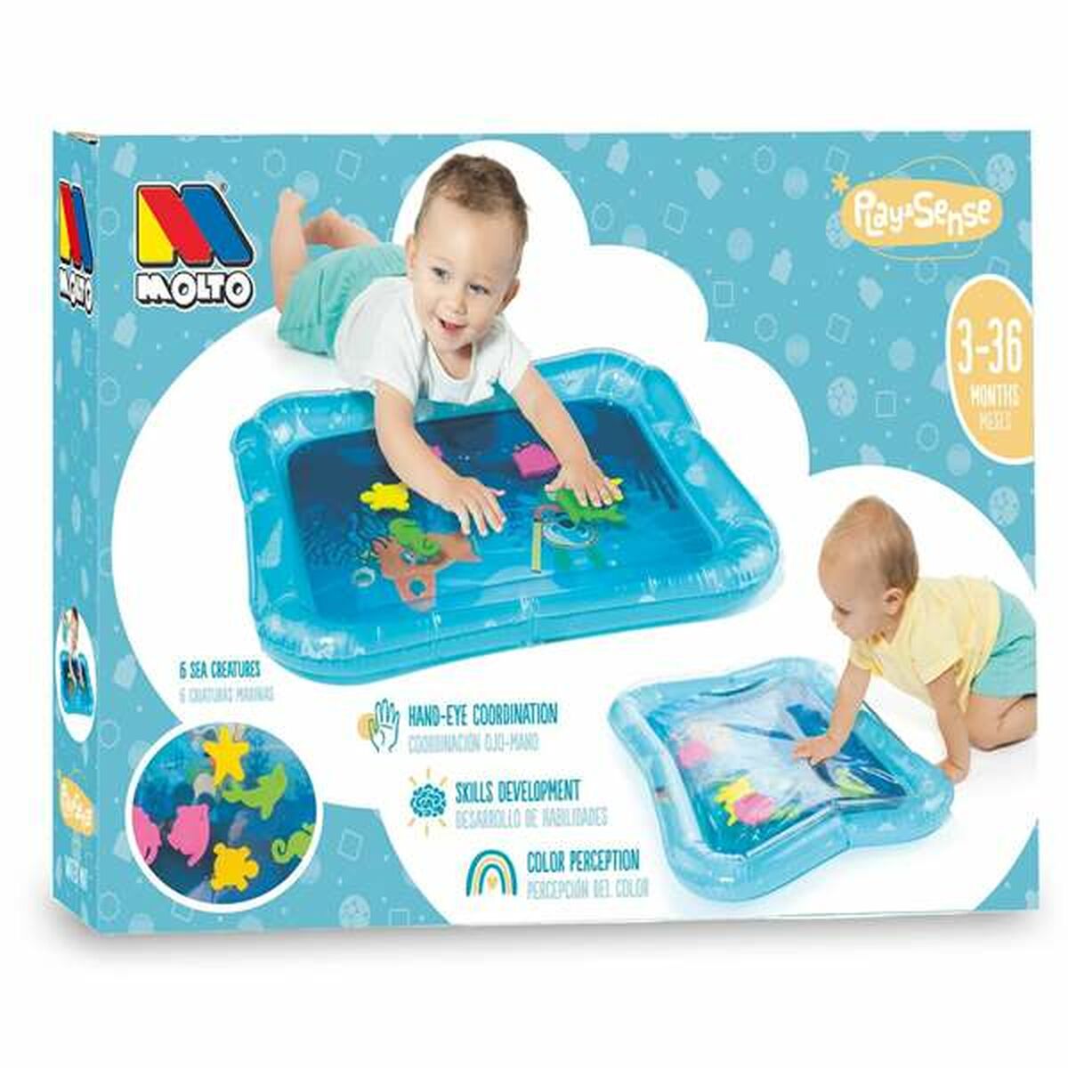 Tapis de Jeu à Eau Gonflable pour Bébé Moltó Playsense 80 x 28 x 82 cm - Babycute