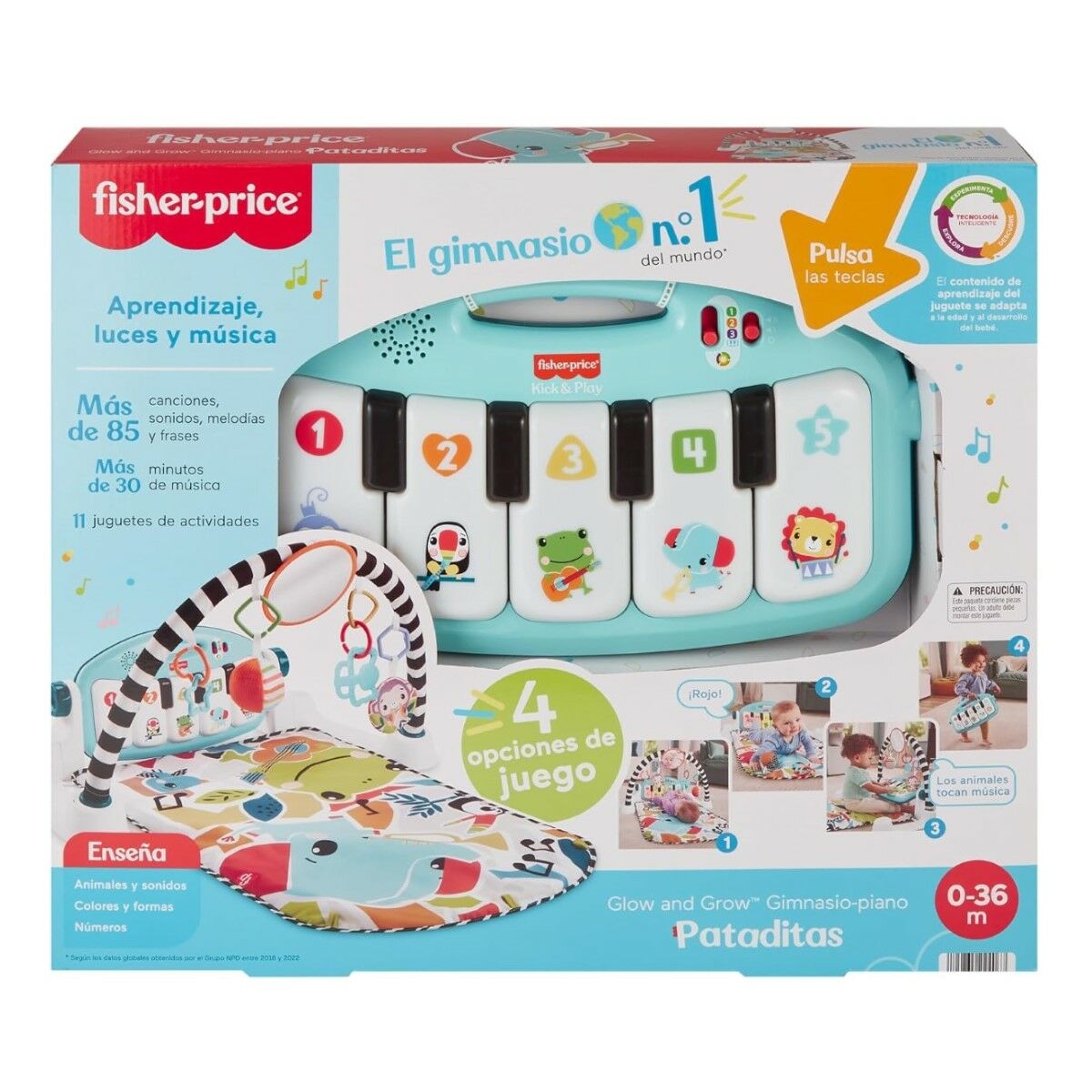 Tapis de jeu Fisher - Price Kick and Play Plastique Hochet Piano ES - Babycute