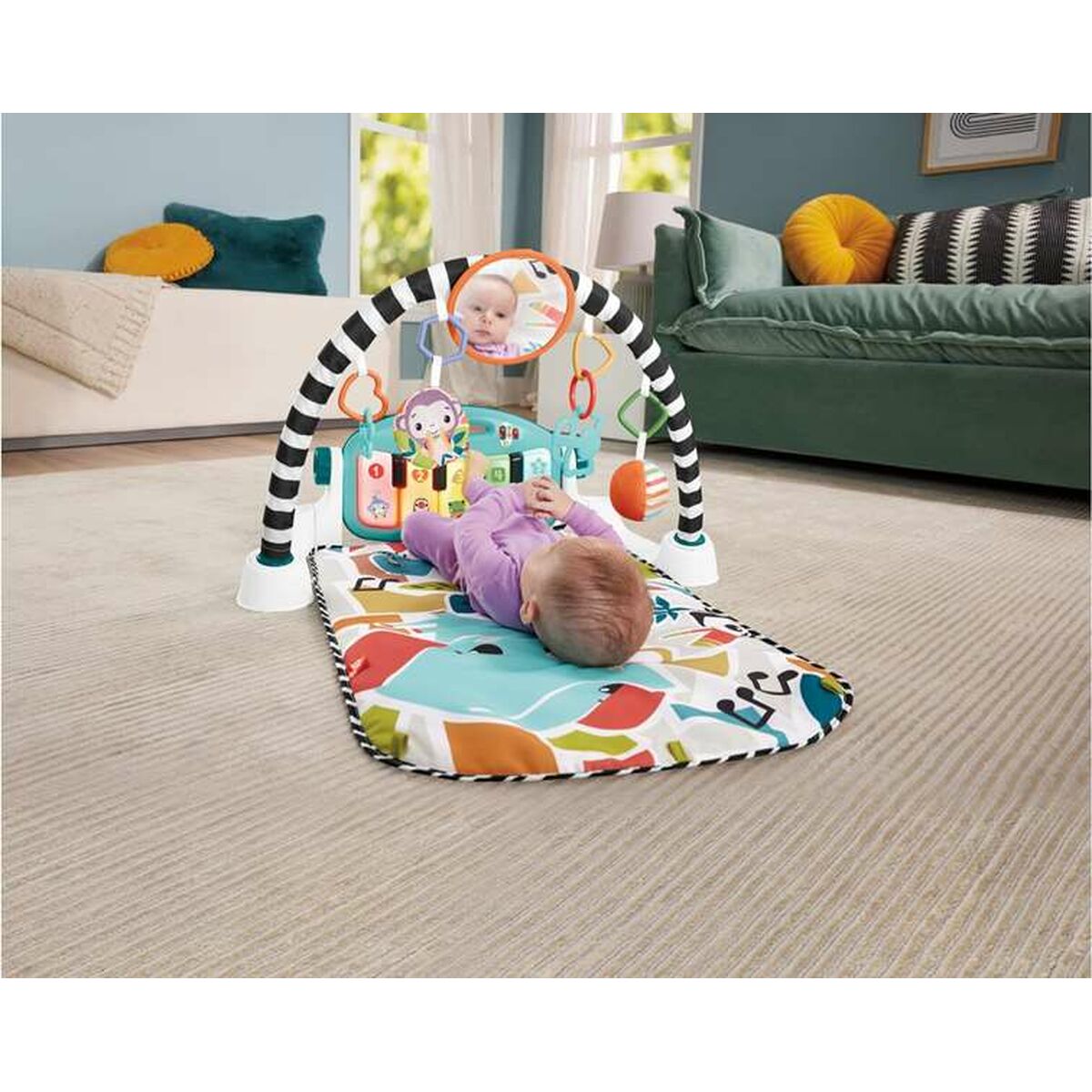 Tapis de jeu Fisher - Price Kick and Play Plastique Hochet Piano ES - Babycute