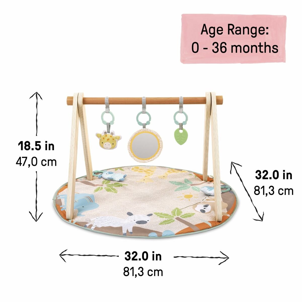 Tapis de jeu Ingenuity WonderWood 81,3 x 81,3 x 47 cm Multicouleur - Babycute