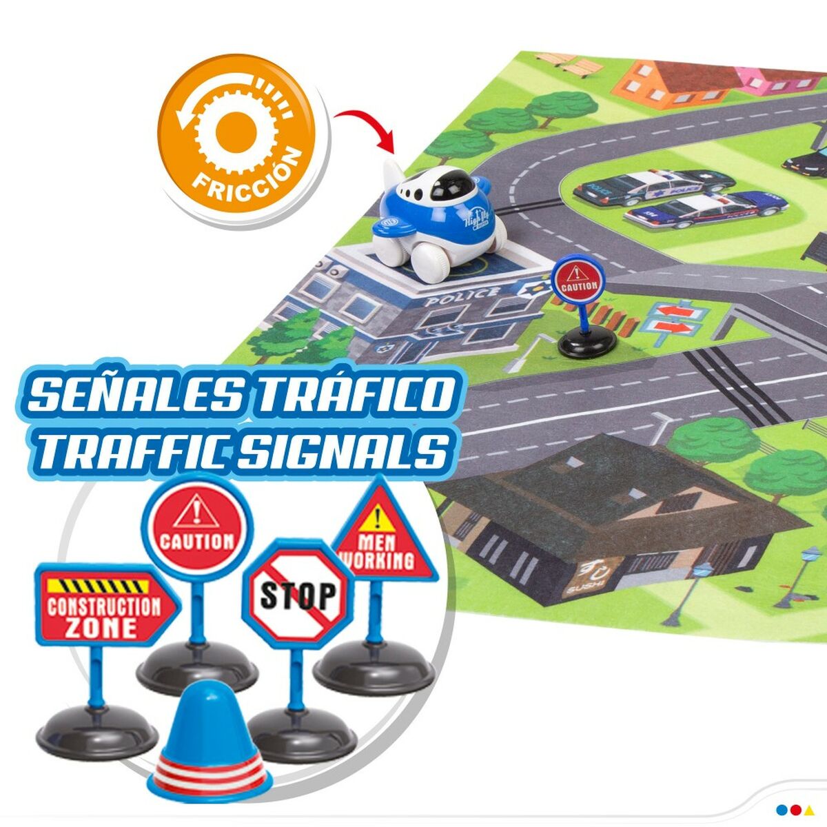 Tapis de jeu Speed & Go Accessoires Voitures Route Tissu Plastique (6 Unités) - Babycute
