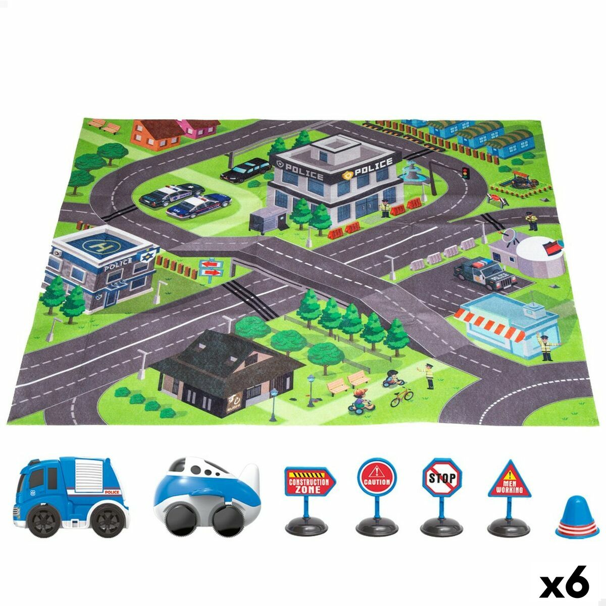 Tapis de jeu Speed & Go Accessoires Voitures Route Tissu Plastique (6 Unités) - Babycute