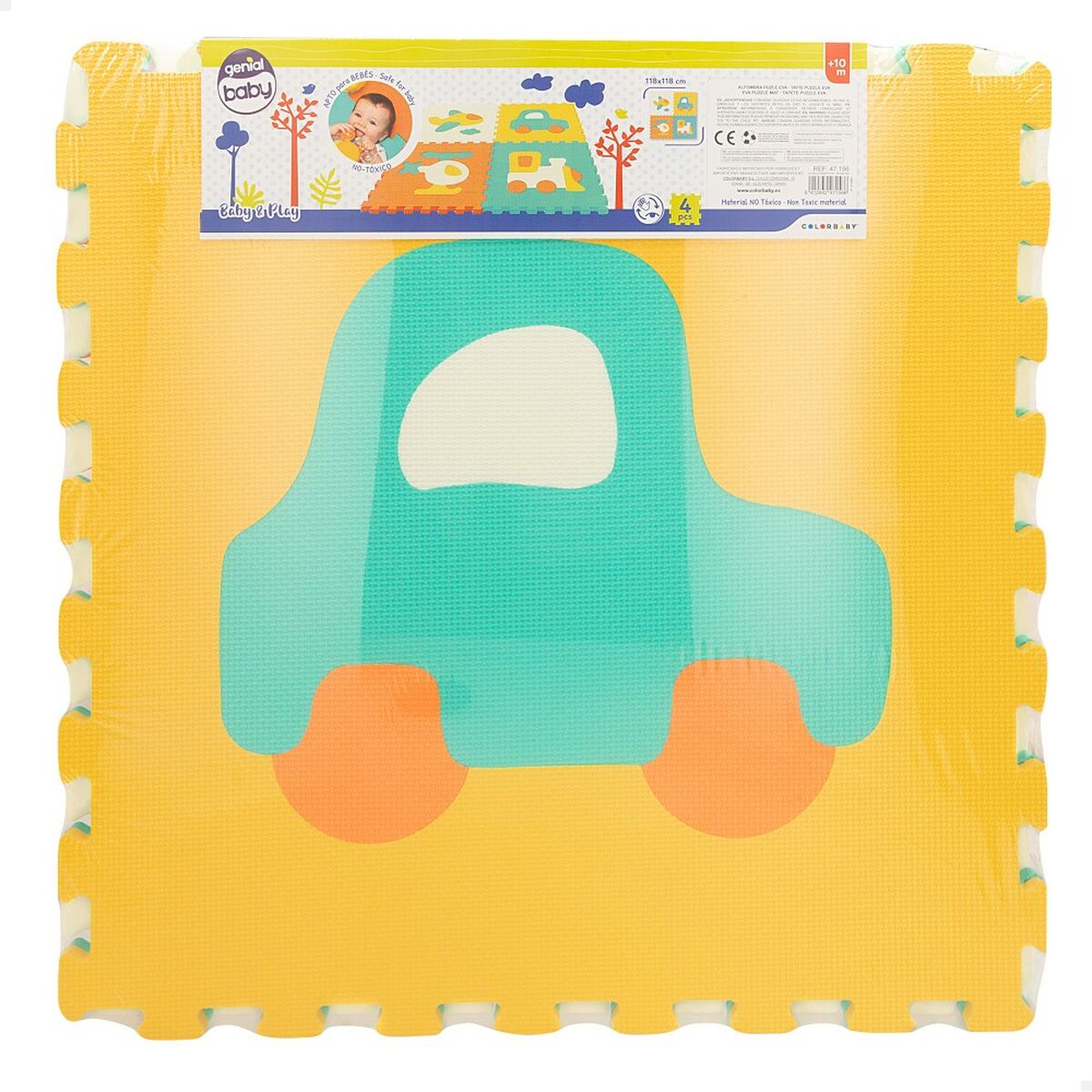 Tapis Puzzle Colorbaby 4 Pièces Voitures 118 x 118 cm EVA (2 Unités) - Babycute