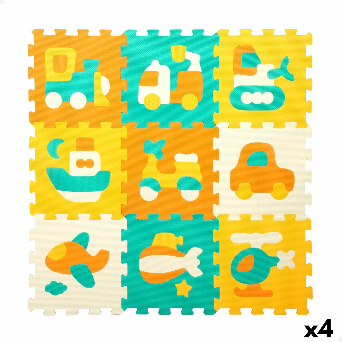 Tapis Puzzle Colorbaby Multicouleur Plastique EVA 90 x 90 cm Voitures 9 Pièces (4 Unités) - Babycute